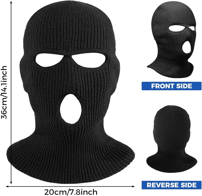 AURUZA 3 Hole Winter Knitted Mask, Full Face Cover Ski Scarf Mask Warm Balaclava for Adult Skiing, Motorcycle,Wind Protection - Image 3